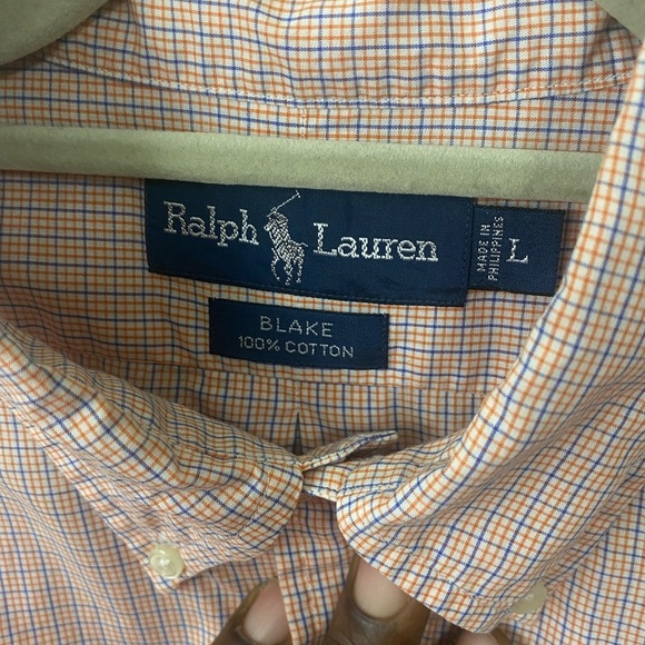 Ralph Lauren Long Sleeve Button Up Pink Checkered Dress Shirt Men’s Size L. - Picture 9 of 9